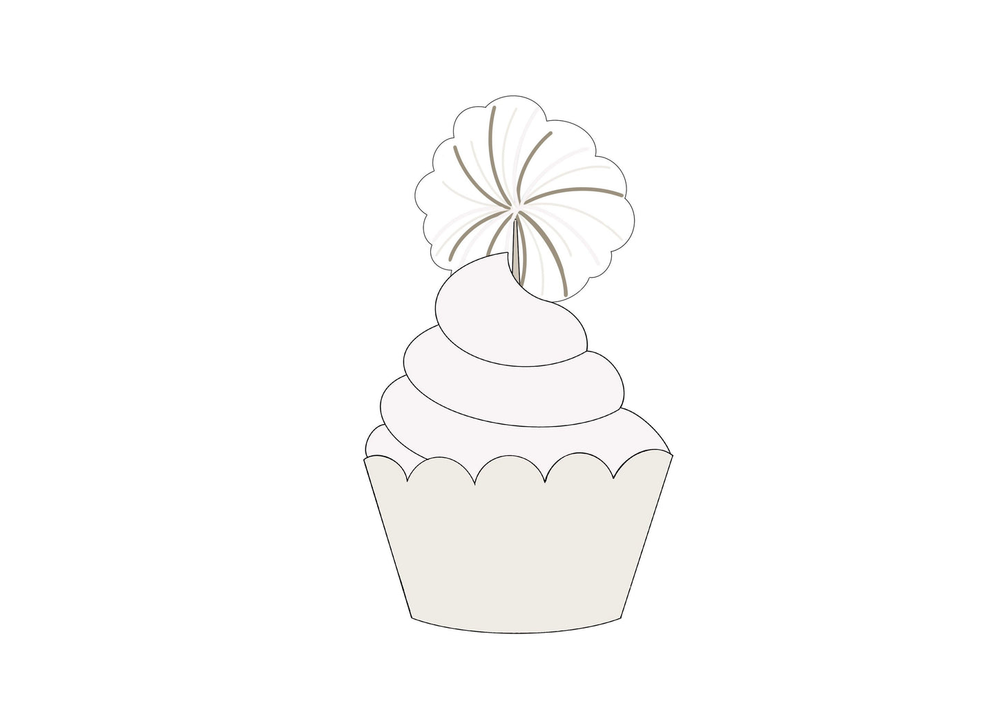 Cupcake with Sparkler Cookie Cutter