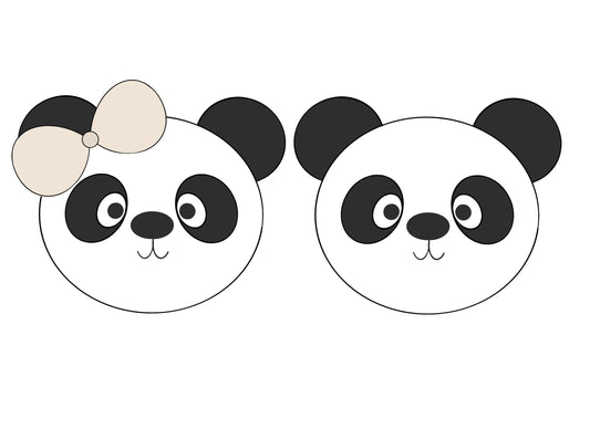 Bear/Panda Face with or without Bow Cookie Cutters