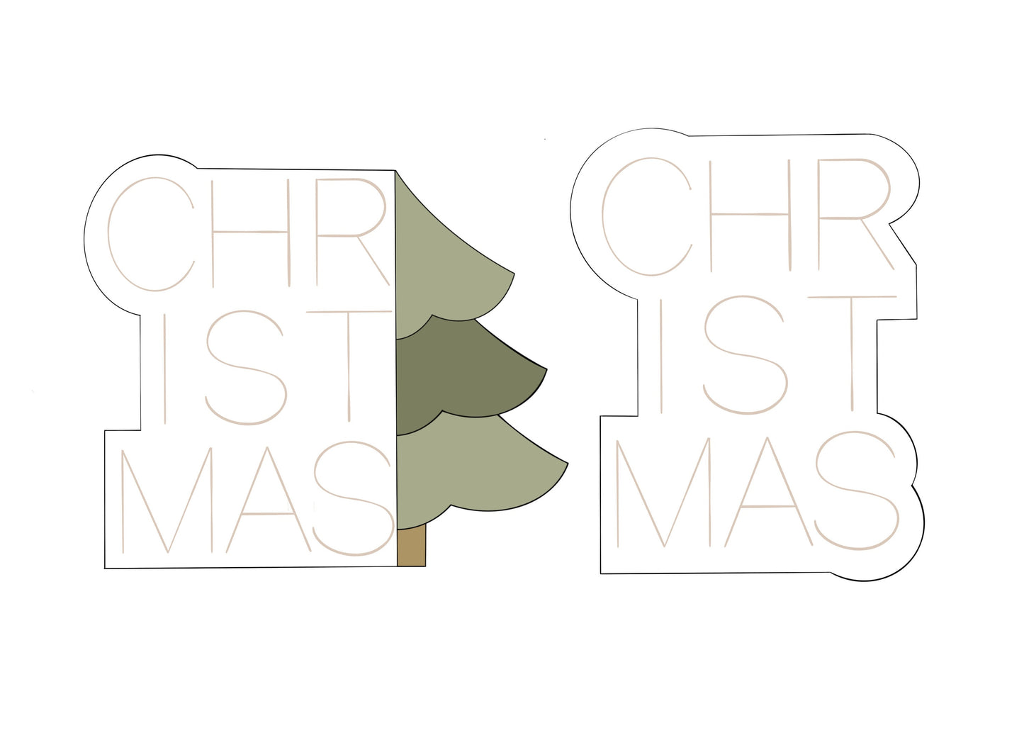 CHRISTMAS Plaque with or without Tree Cookie Cutters