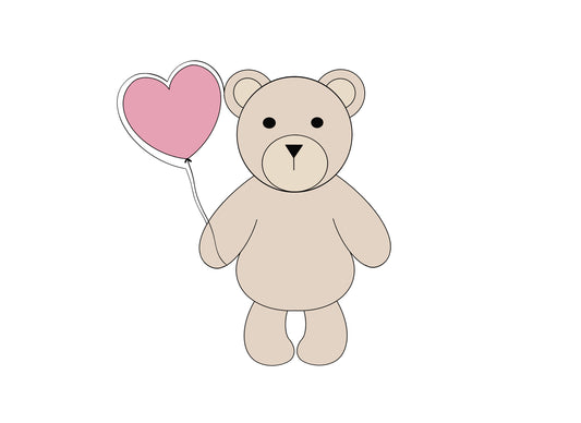 Bear with Heart Balloon Cookie Cutters