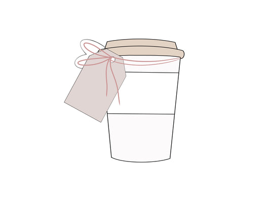 Coffee Cup with Tag Cookie Cutter
