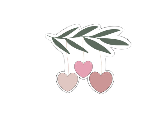 Hanging Heart Greenery Branch Cookie Cutter