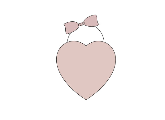 Heart Banner with Bow Cookie Cutter