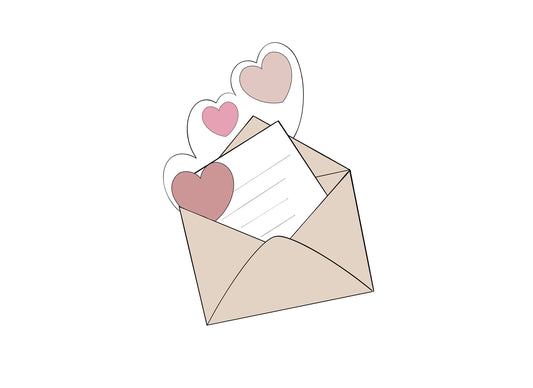 Letter with Hearts Cookie Cutter