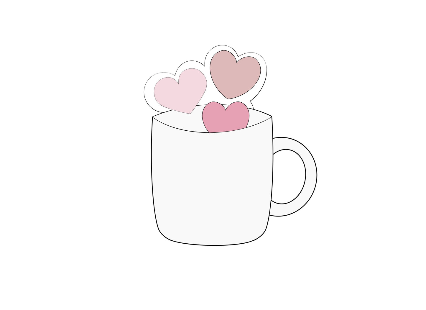 Mug with Hearts Cookie Cutter