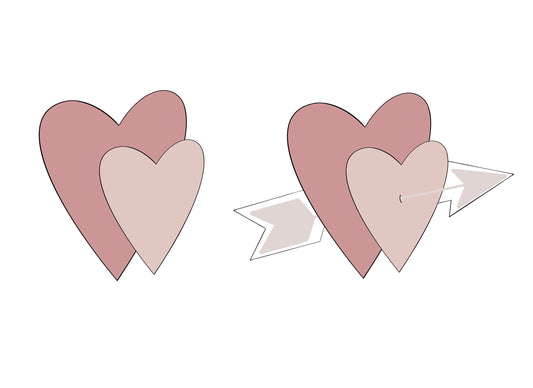 Double Heart or Double Heart with Arrow Cookie Cutters