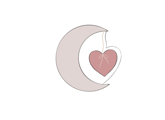 Moon with Heart "Love you to the Moon" Cookie Cutter