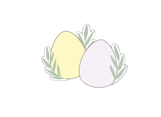 Double Egg with Greenery Cookie Cutter