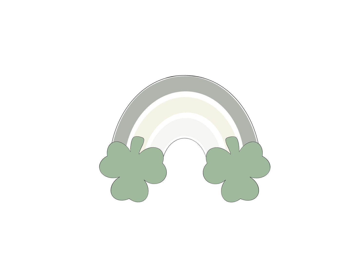 Rainbow with Shamrocks Cookie Cutter
