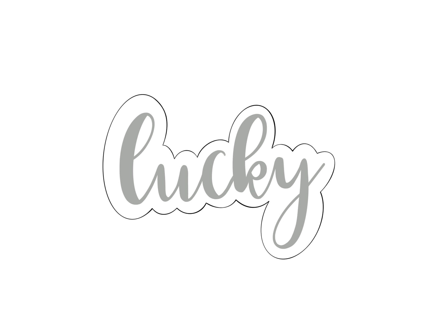 Lucky Font Plaque Cookie Cutter