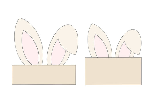 Bunny Ear Plaque skinny banner or Bunny Ear Plaque wide banner Cookie Cutters