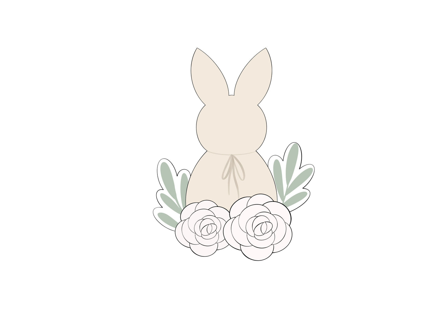 Tall Bunny, Tall Bunny with Tag, Tall Bunny with Florals Cookie Cutters