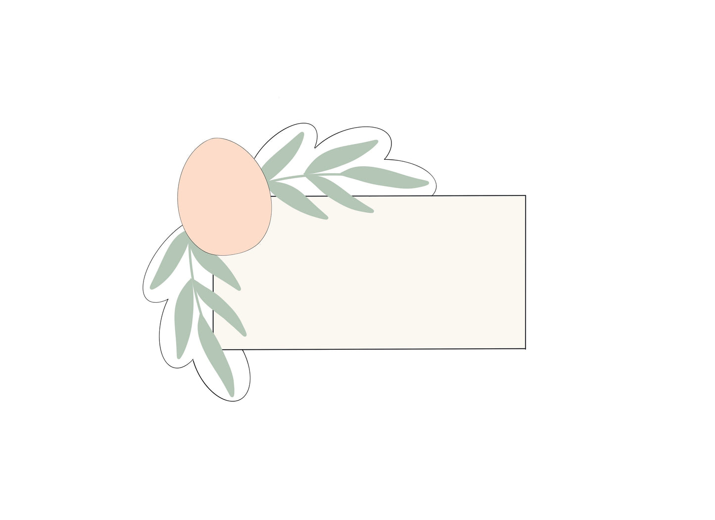 Egg/Greenery Plaque Cookie Cutter