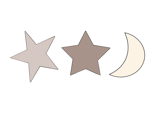 Star 1, Star 2, or Moon Cookie Cutters