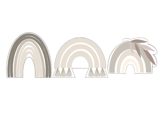 Rainbow, Rainbow with Tassels, or Rainbow with Leaf Cookie Cutters