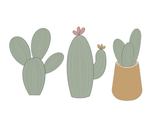 Cactus 1, Cactus 2, or Potted Cactus Cookie Cutters
