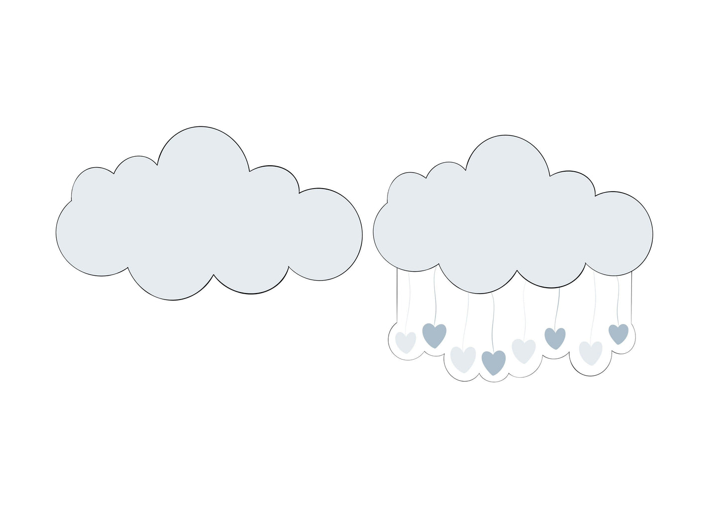 Cloud or Cloud with Rain Cookie Cutter