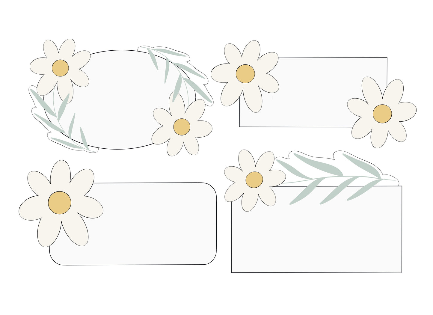 Flower Name Plaque Cookie Cutters