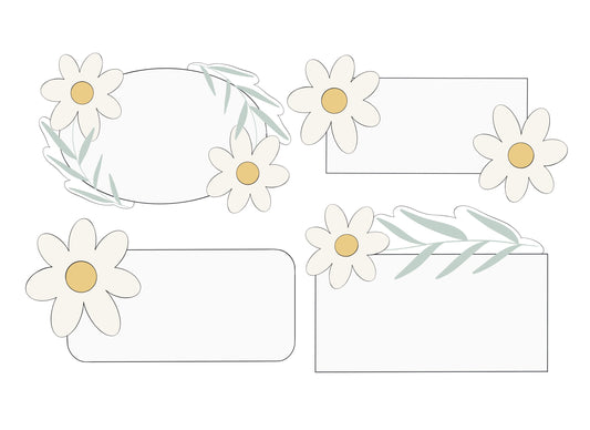 Flower Name Plaque Cookie Cutters