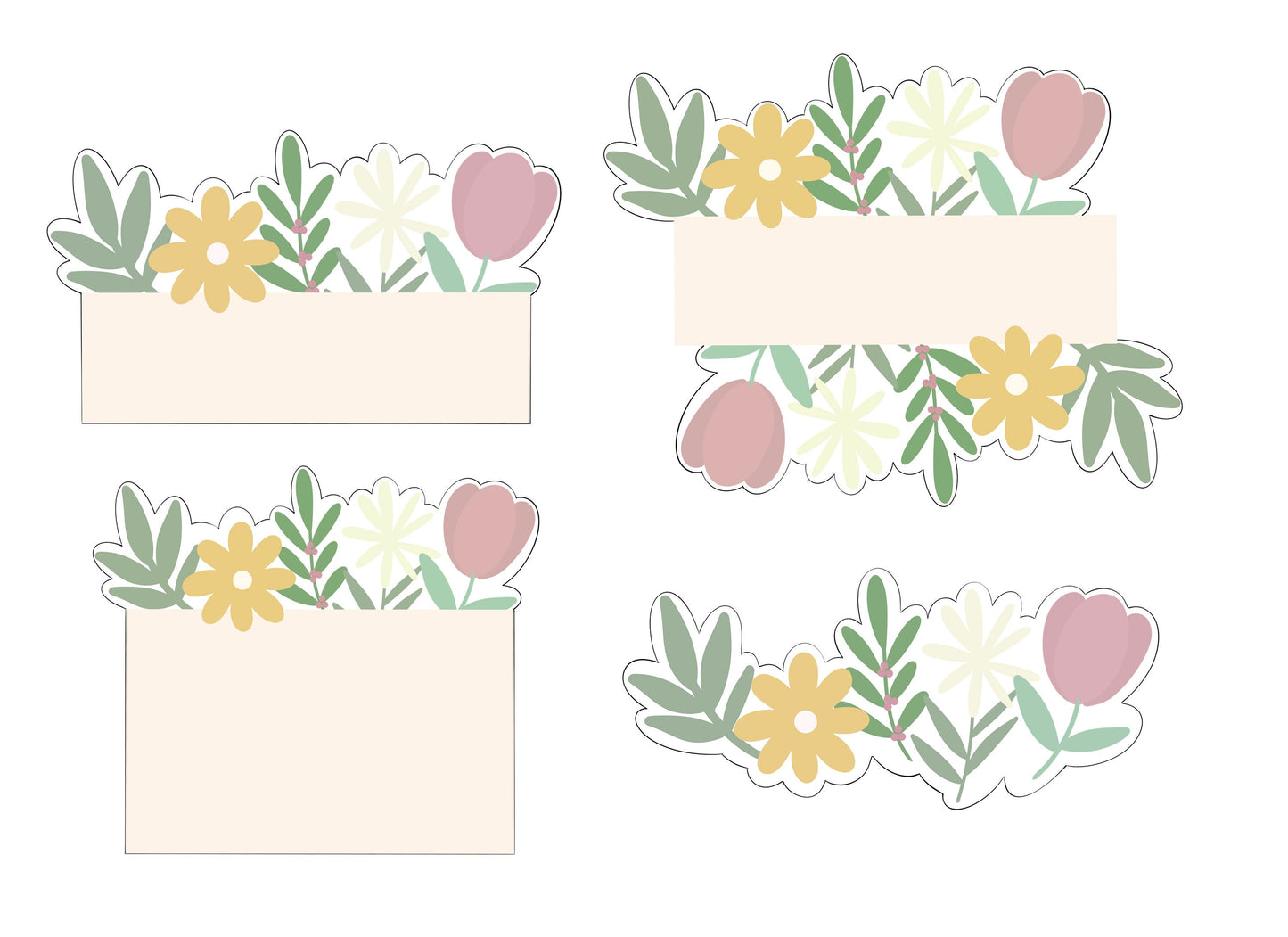 Spring Name Plaque Cookie Cutters