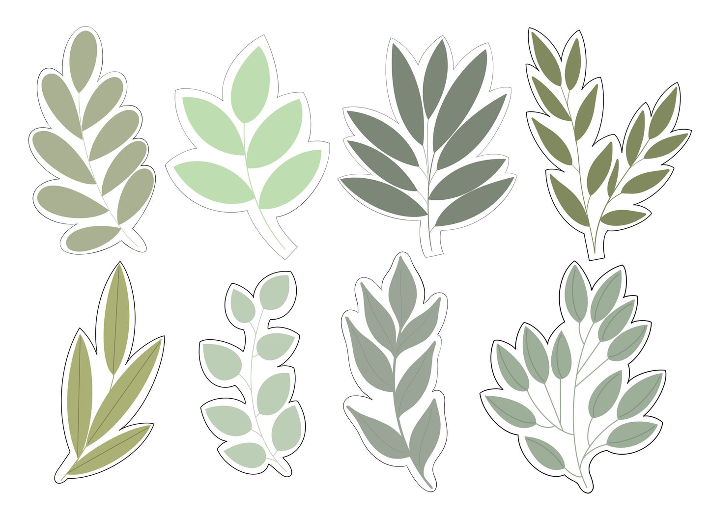 Leaves 1 through 8 Cookie Cutters