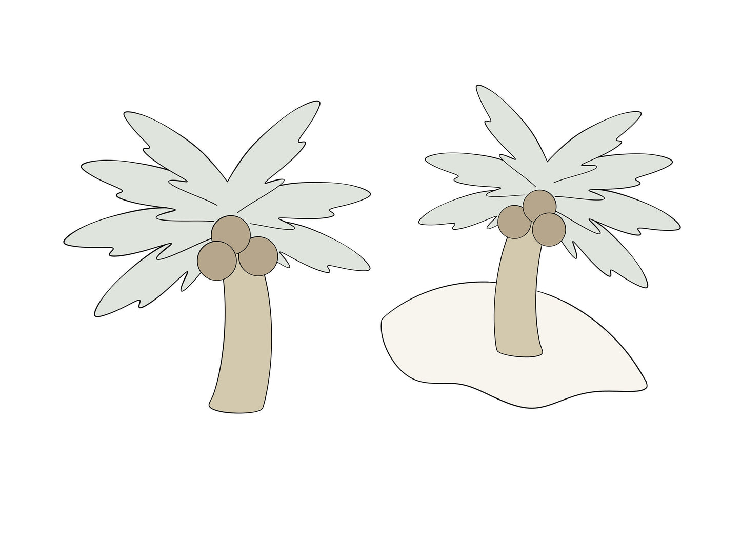Palm Tree or Palm Tree with Land Cookie Cutters