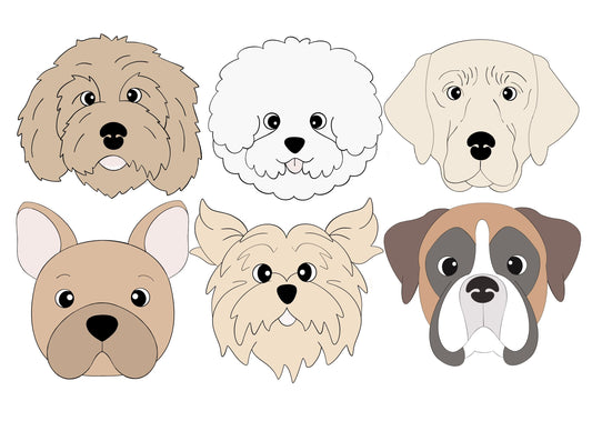 Golden Doodle, Bichon, Lab, Frenchie/Boston Terrior, Yorkie, or Boxer Dog Face Cookie Cutters