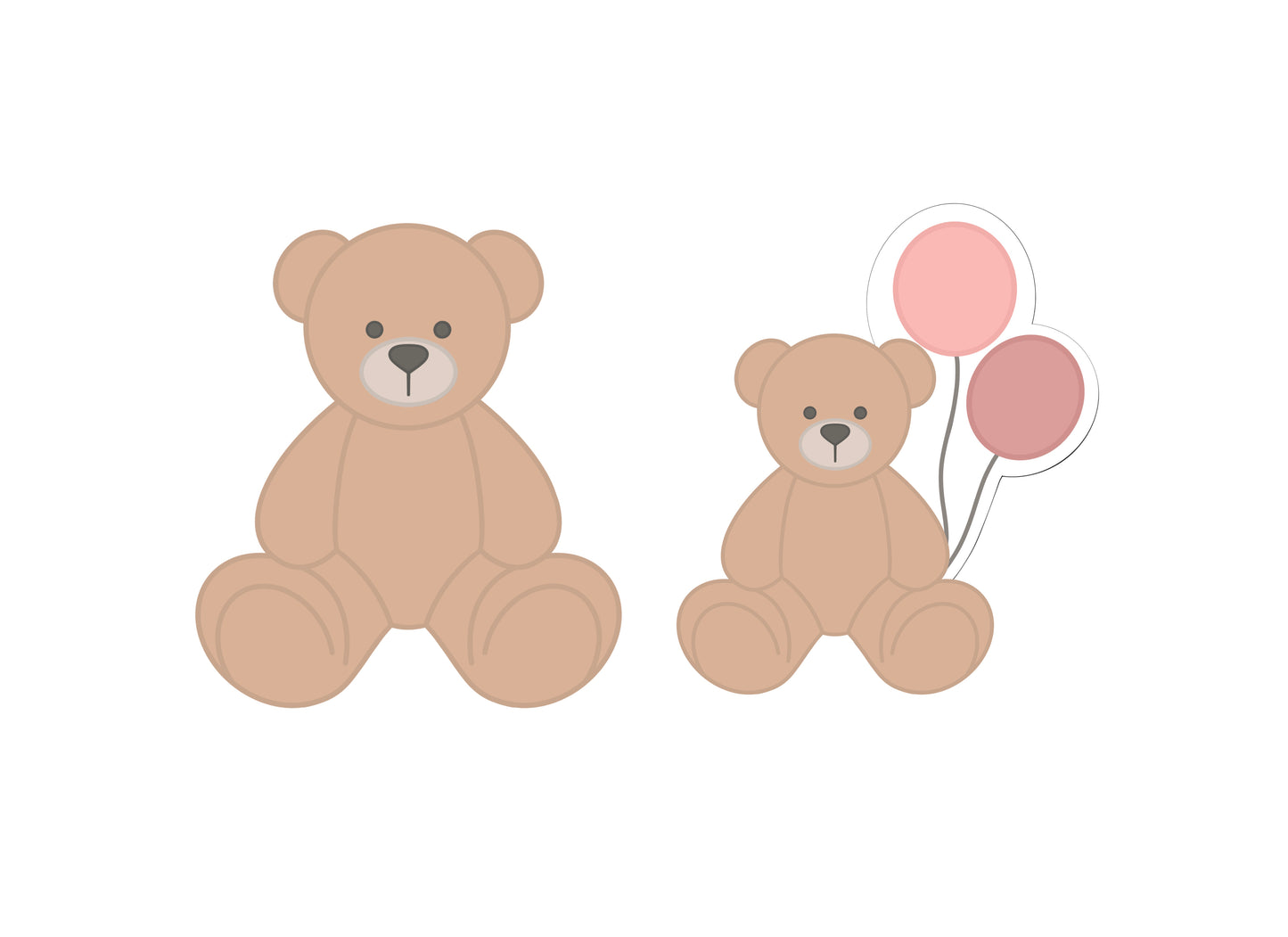 Bear or Bear with Balloons Cookie Cutters