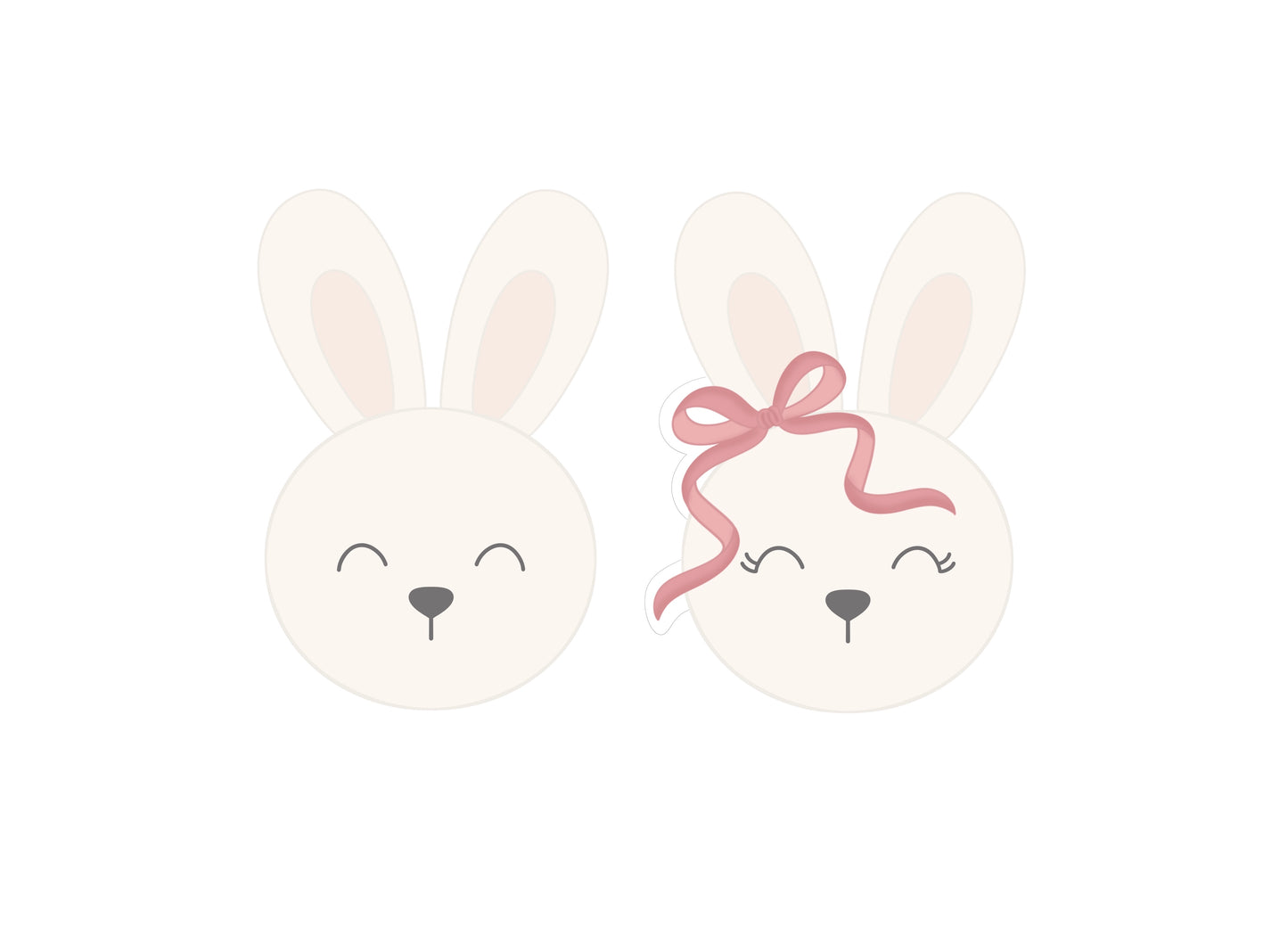 Bunny Face 2024 with or without Bow Cookie Cutter