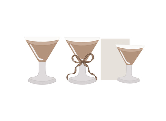 Martini, Martini with Bow, or Martini Plaque Cookie Cutters