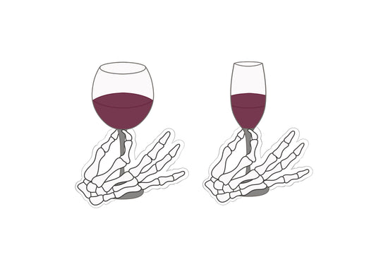 Skeleton Hand with Wine or Champagne Glass Cookie Cutter