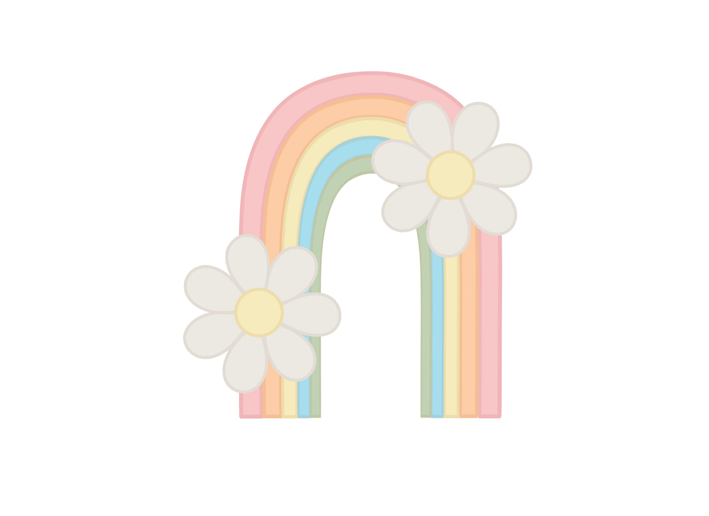 Tall Rainbow with Daisies Cookie Cutter