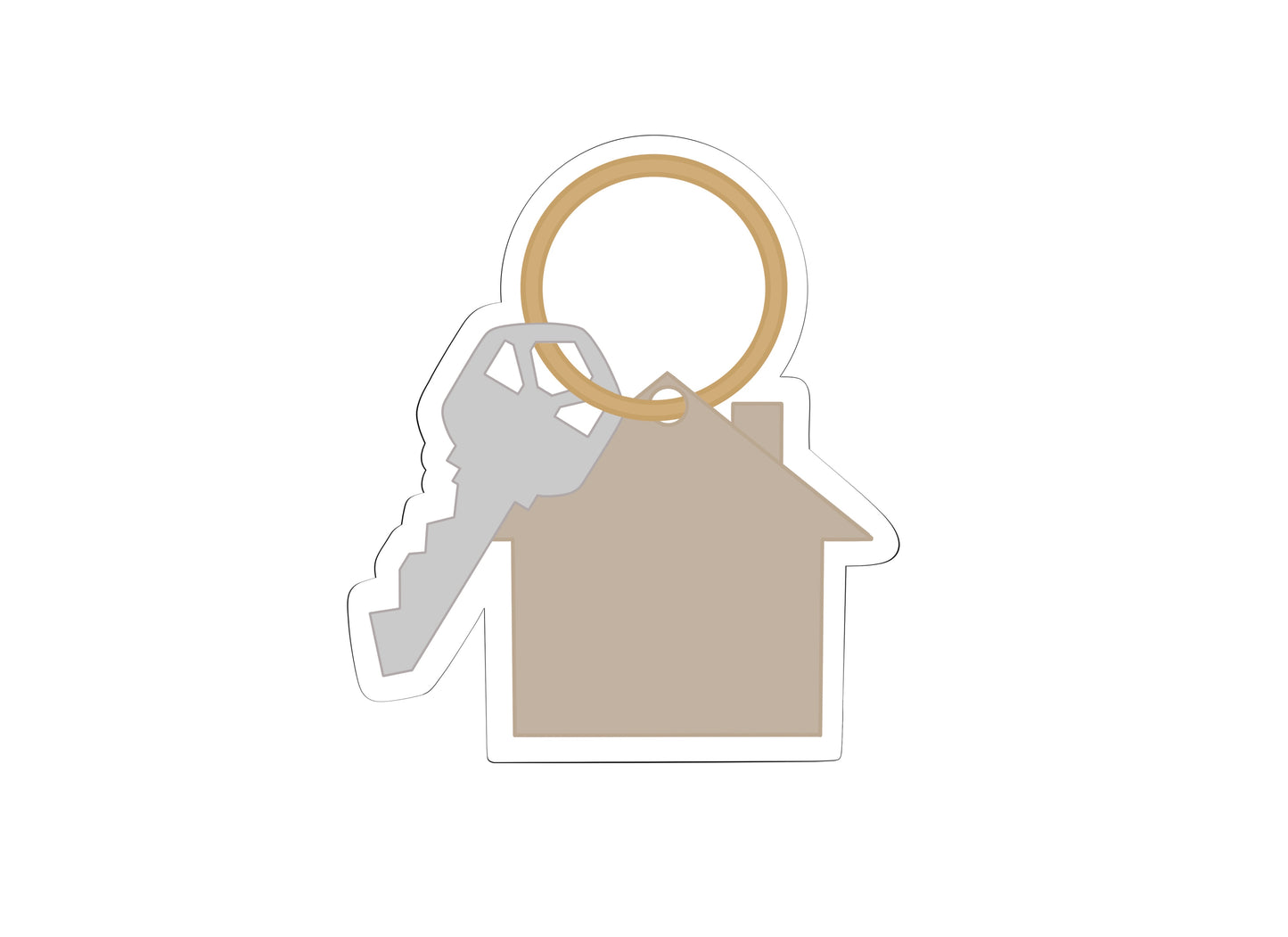 House and Key Keychain Cookie Cutter