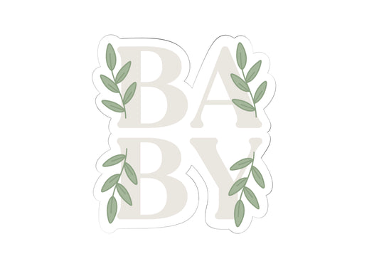 Baby Font Plaque with Greenery Cookie Cutter