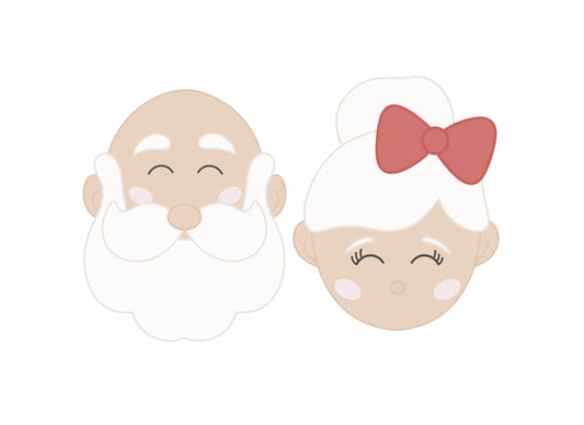 Bald Santa and Mrs. Claus Cookie Cutters