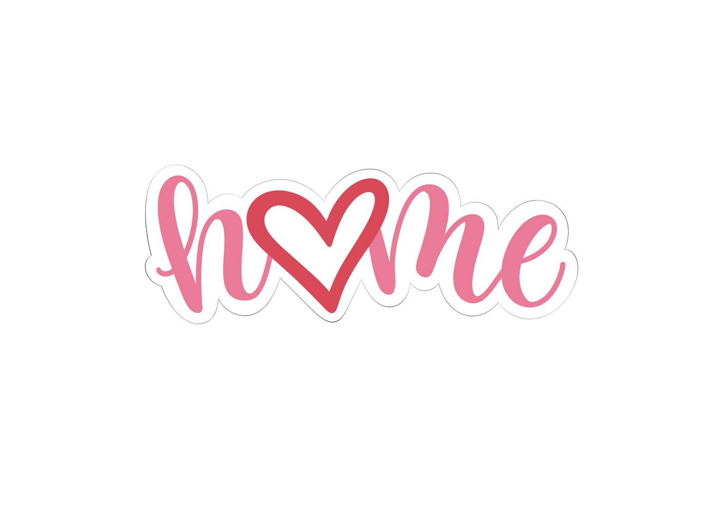 Home with Heart Font Cookie Cutter