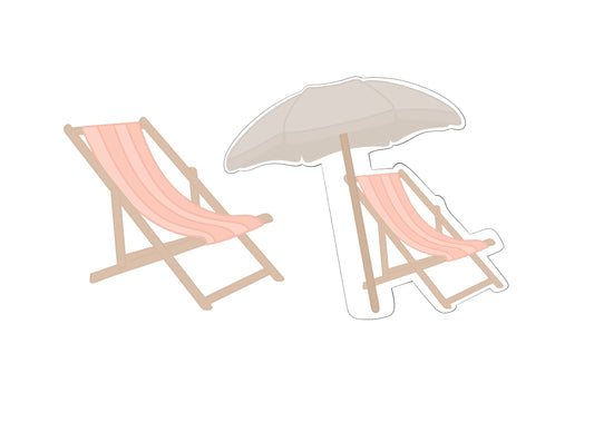 Beach Chair with or without Umbrella Cookie Cutters