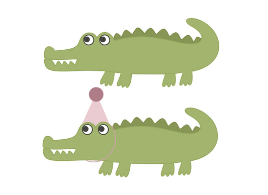 Alligator with or without Party Hat Cookie Cutters