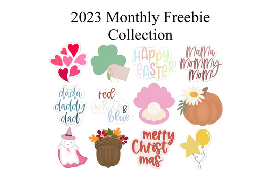 2023 Monthly Freebie Collection Cookie Cutters