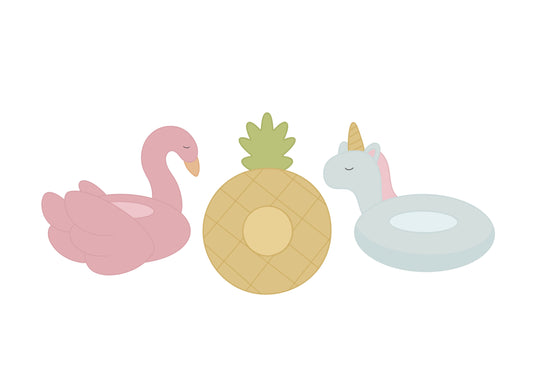 Flamingo, Pineapple, or Unicorn Pool Floaty Cookie Cutters