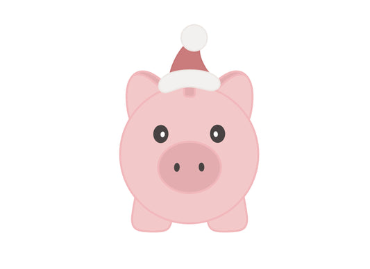 Piggy Bank with Santa Hat Cookie Cutter