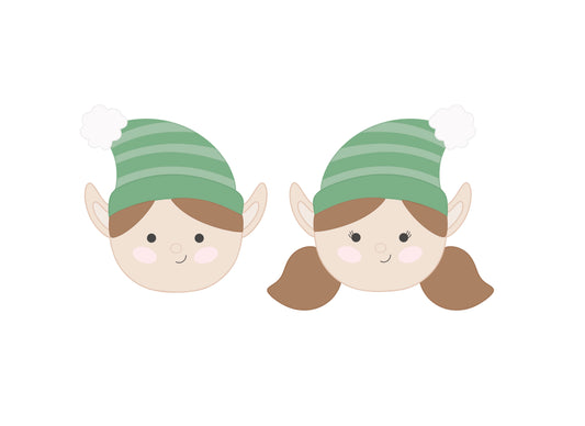 Elf Faces, Boy or Girl Cookie Cutters