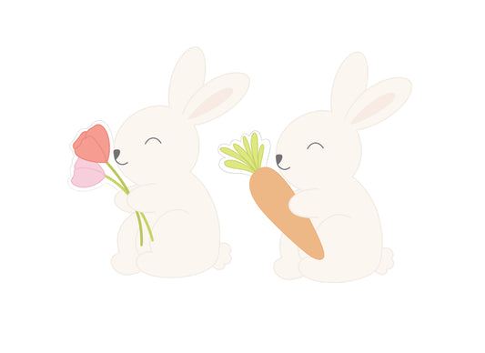 Bunny Holding Flowers or Bunny Holding Carrot Cookie Cutter