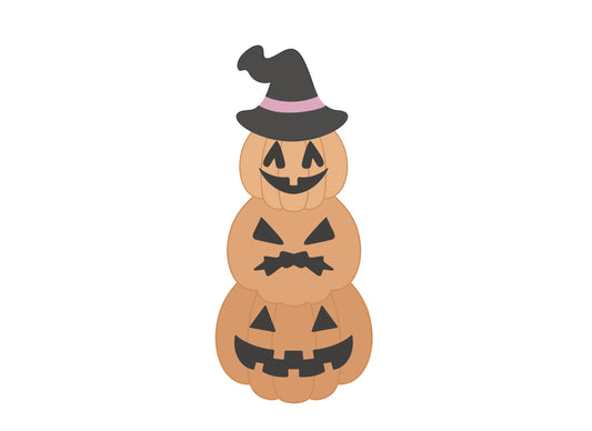 Stack of 3 Pumpkins with Witch Hat Cookie Cutter
