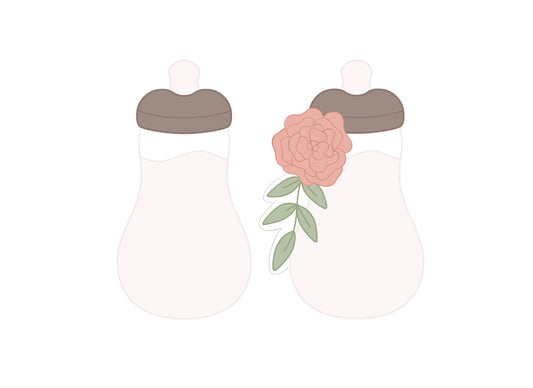 Baby Bottle 2 with or without Florals Cookie Cutters