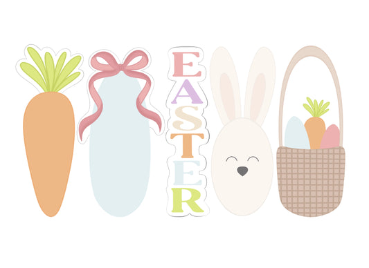 Tall Easter Carrot, Egg with Bow, Easter Font, Bunny, or Basket Cookie Cutter