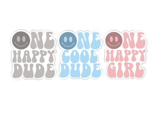 One Happy Dude, One Cool Dude, or One Happy Girl Plaque Cookie Cutter