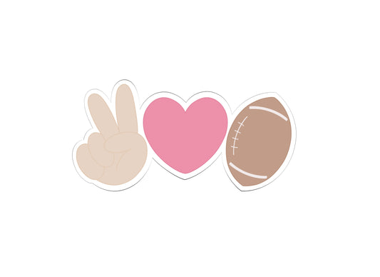Peace, Love, Football Cookie Cutter