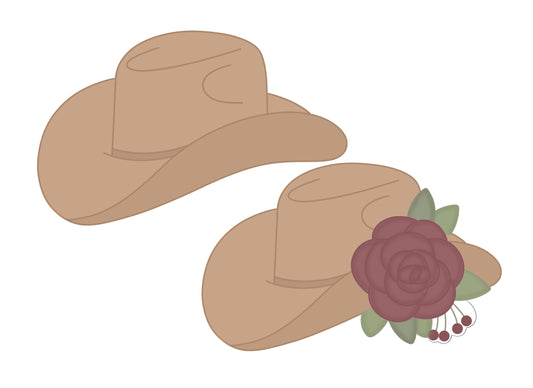 Cowboy Hat with or without Flowers Cookie Cutter