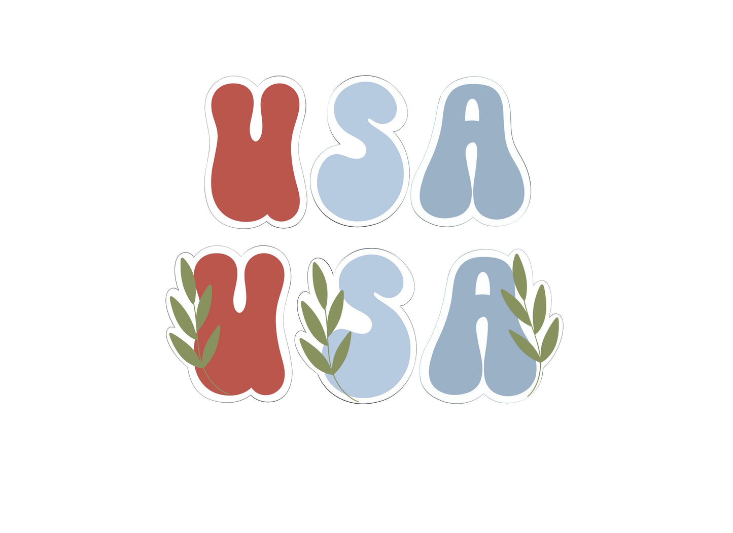 Groovy USA set of 3 with or without Greenery Cookie Cutters